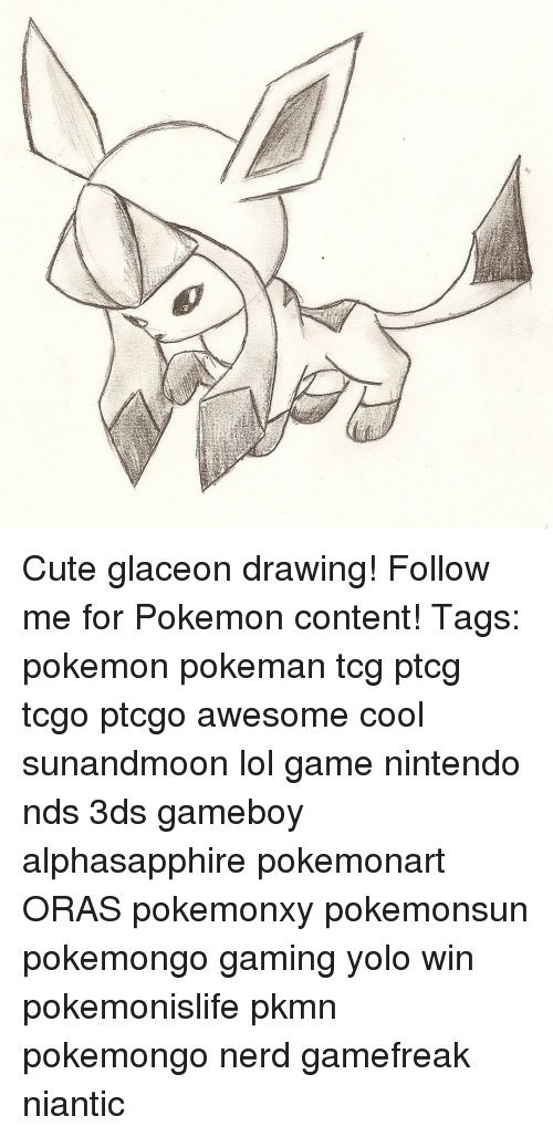 500x1028 Cute Glaceon Drawing! Follow Me For Pokemon Content! Tags Pokemon - Glaceon Drawing