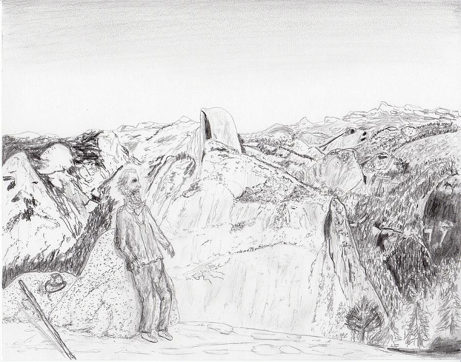 900x707 john muir at glacier point drawing - Glacier Drawing
