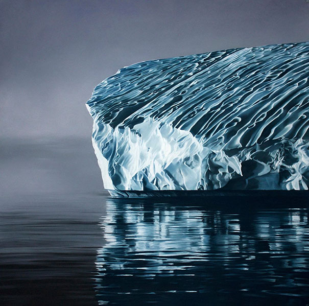 605x599 artist uses her fingers to create photorealistic images that raise - Glacier Drawing
