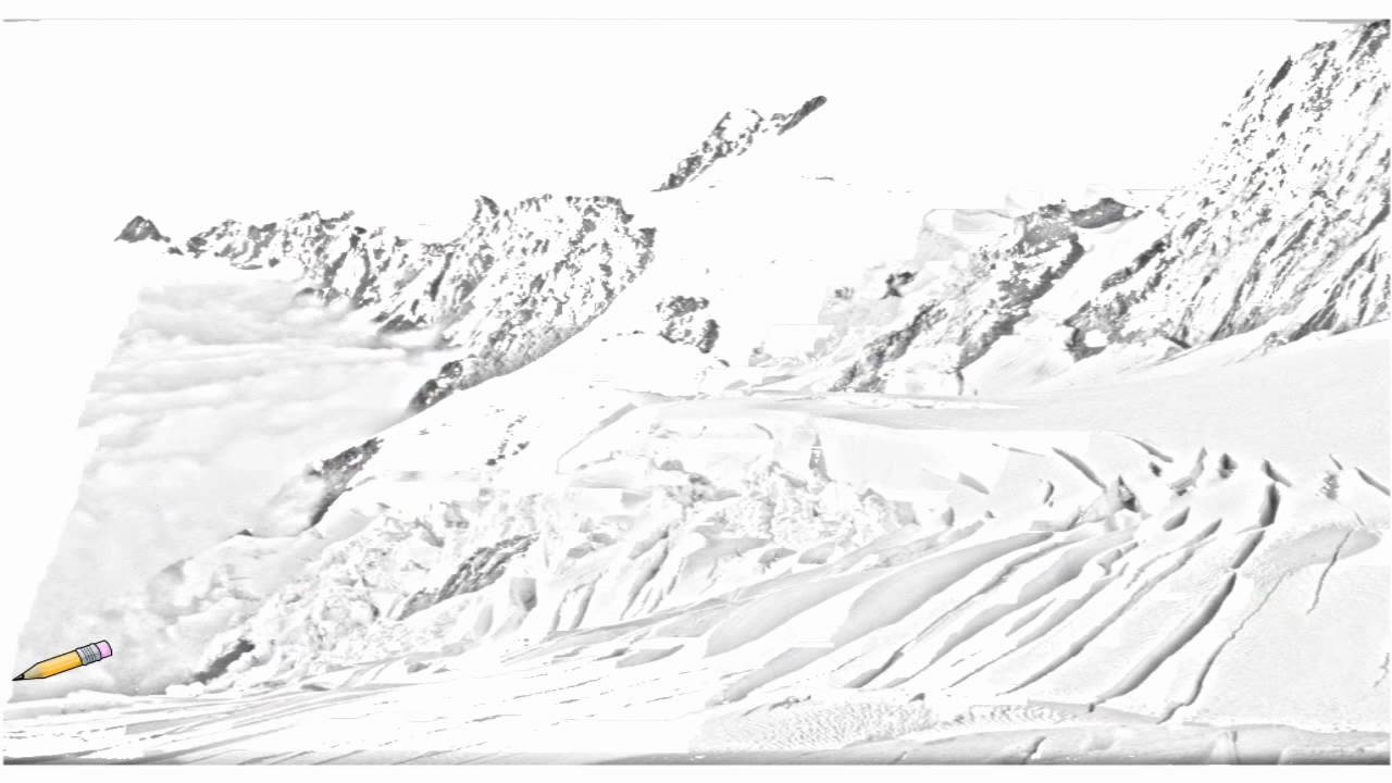 1280x720 auto draw balfour glacier, westland national park, south island - Glacier Drawing