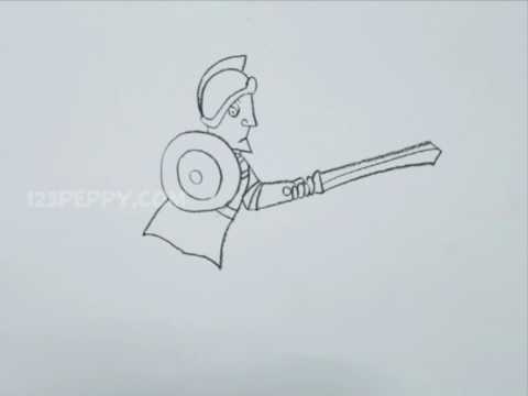 480x360 how to draw a cartoon gladiator - Gladiator Drawing