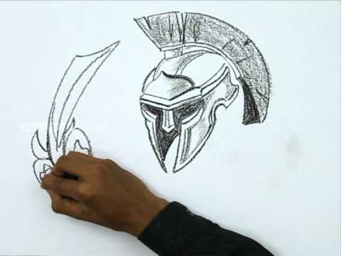 480x360 how to draw a gladiator helmet and sword - Gladiator Drawing