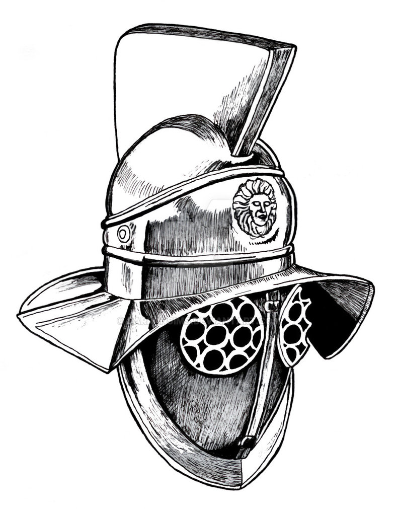 791x1011 gladiator helmet - Gladiator Helmet Drawing.