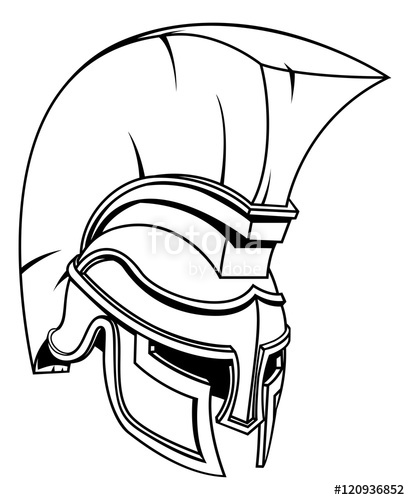 410x500 Trojan Or Spartan Gladiator Warrior Helmet Stock Image - Gladiator Helmet Drawing