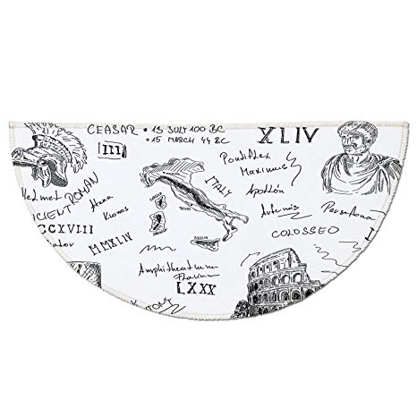 466x466 Half Round Door Mat Entrance Rug Floor Mats,toga Party - Gladiator Helmet Drawing