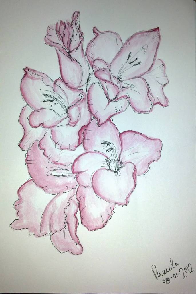 685x1024 gladiolus flower tattoo designs - Gladiolus Flower Drawing
