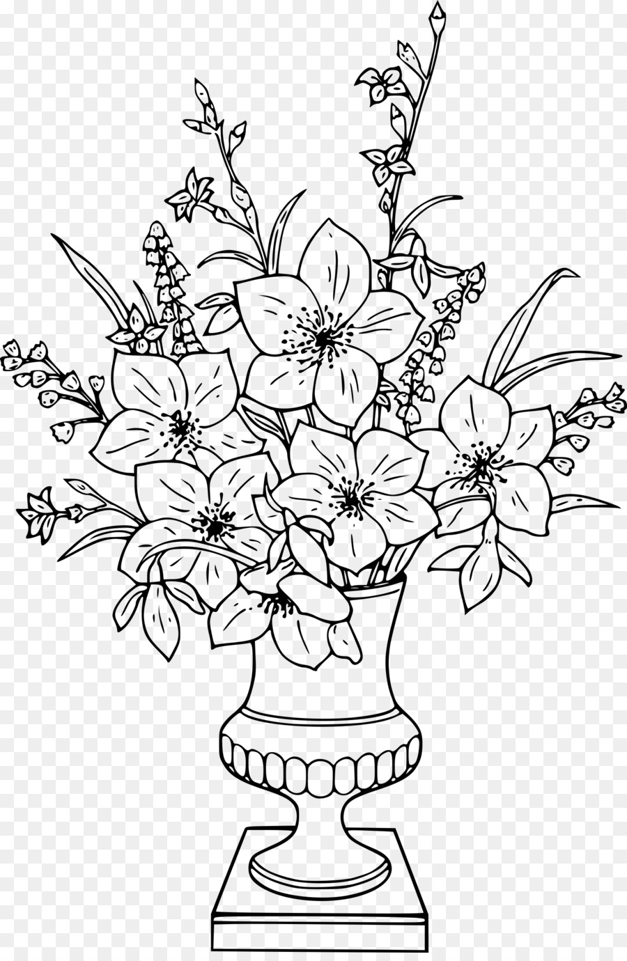 900x1380 vase with flowers drawing flowers in a vase a vase of flowers - Gladiolus Flower Drawing