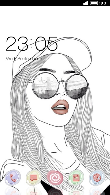 360x640 Stylish Drawing Glamour Girl Free Android Theme U Launcher - Glamour Drawing