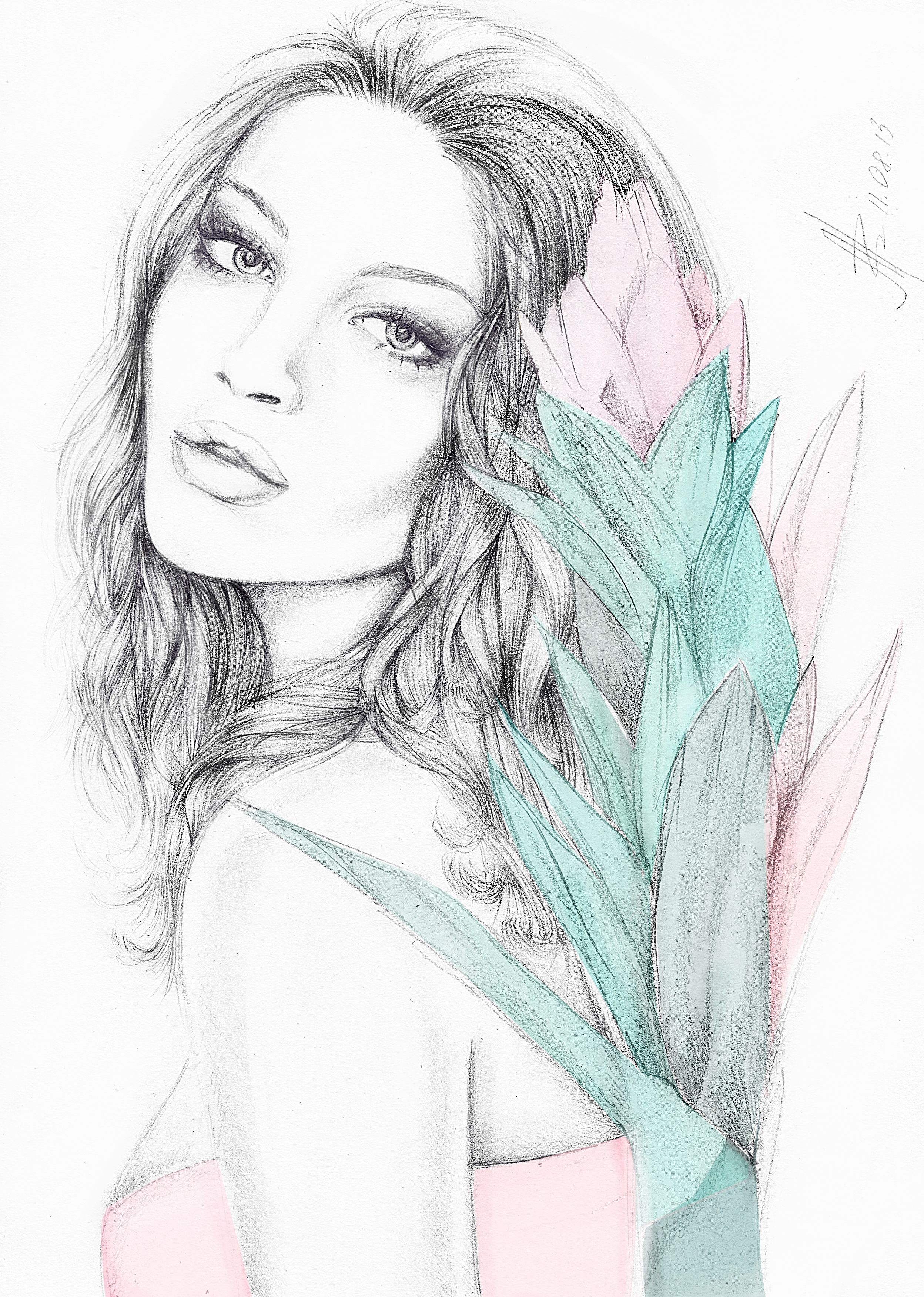 2496x3504 Watercolour - Glamour Drawing
