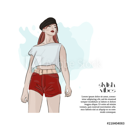 500x500 Beautiful Woman Glamour Illustration Fashion Magazine Model - Glamour Drawing