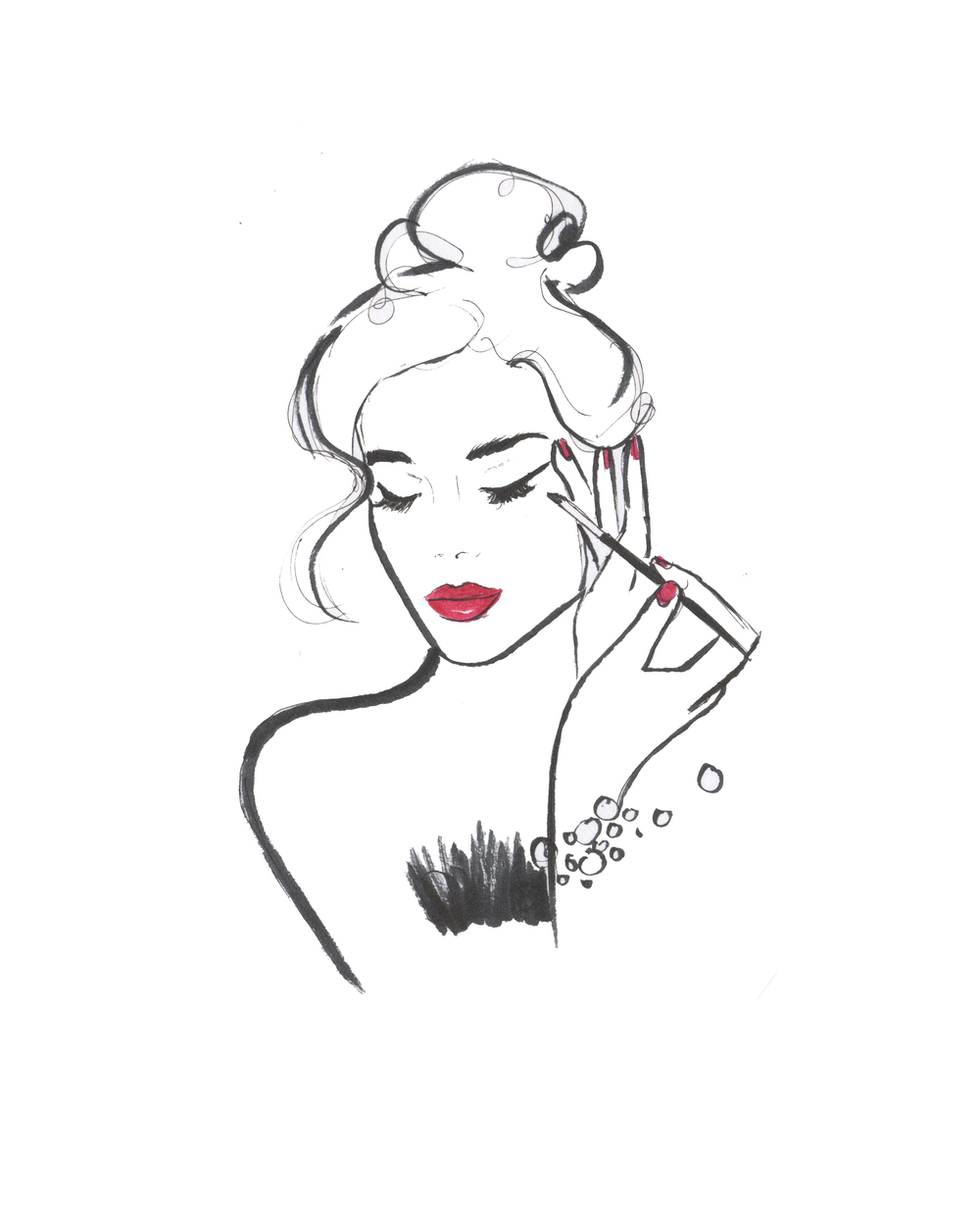1000x1233 beauty jessica durrant illustration - Glamour Drawing