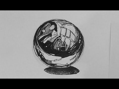 480x360 Pen And Ink Texture Challenge How To Draw A Chrome, Glass - Glass Ball Drawing