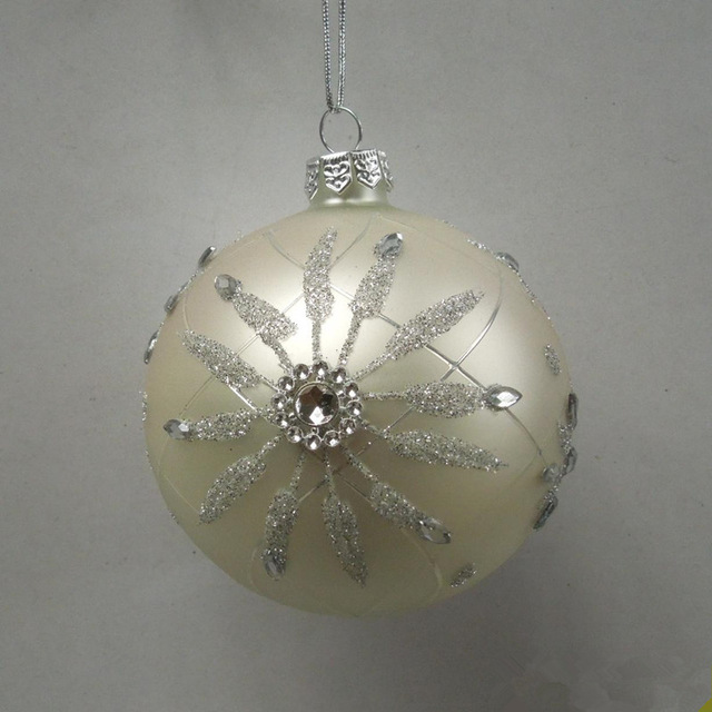 640x640 milk white color diameter christmas tree pendant colored - Glass Ball Drawing