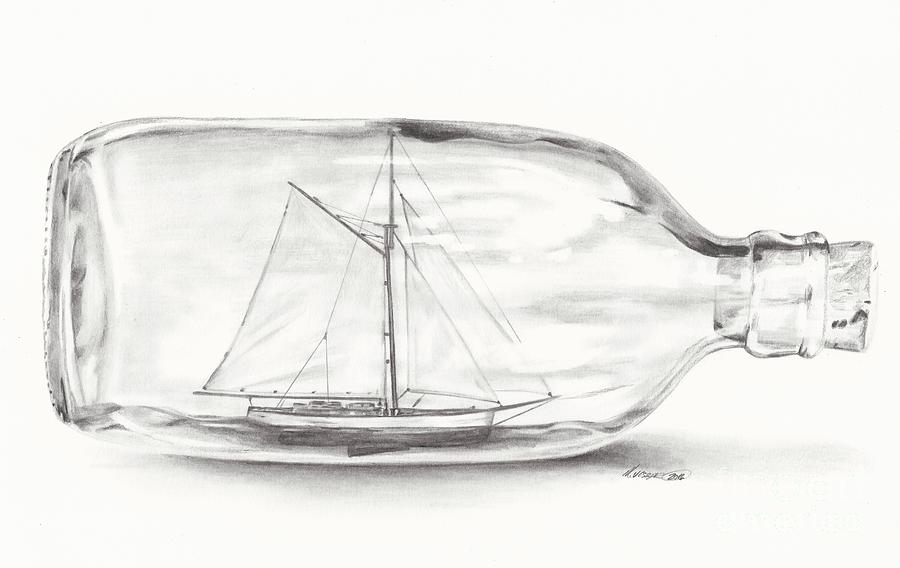 900x568 boat stuck in a bottle drawing - Glass Bottle Drawing
