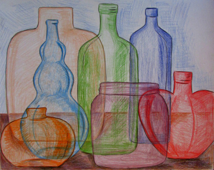 690x548 Quick And Easy Way To Draw Glass - Glass Bottle Drawing