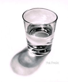 236x282 Realistic Glass Cup Of Water Drawing Made With Pencil White - Glass Cup Drawing