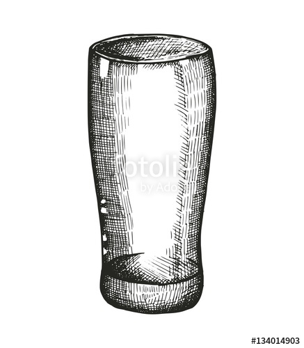 437x500 Glass Cup Sketch Vector Drawing Illustration Stock Image - Glass Cup Drawing