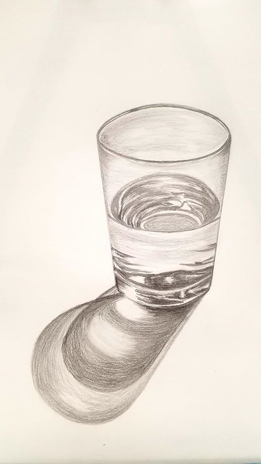 526x935 Glass With Water Pencil Drawing - Glass Of Water Drawing