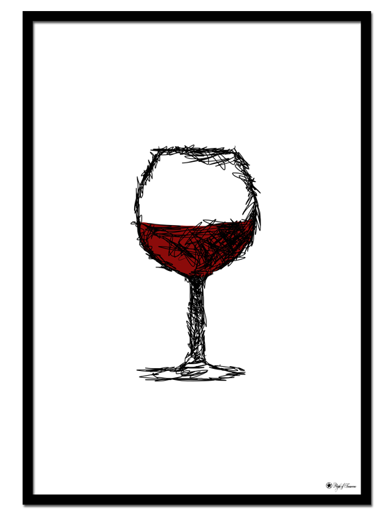 563x740 Red Wine Poster - Glass Of Wine Drawing