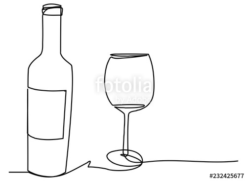 500x367 continuous line, drawing of wine wine glass stock photo - Glass Of Wine Drawing