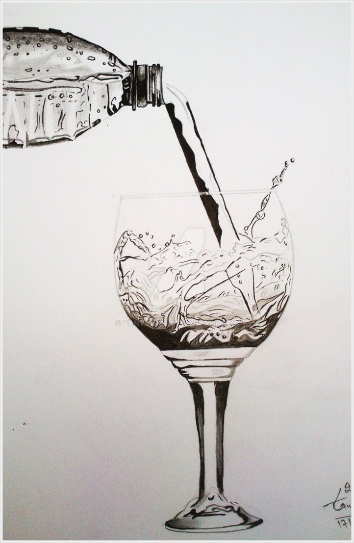 722x1107 Water Glass Pencil Drawing - Glass Pencil Drawing