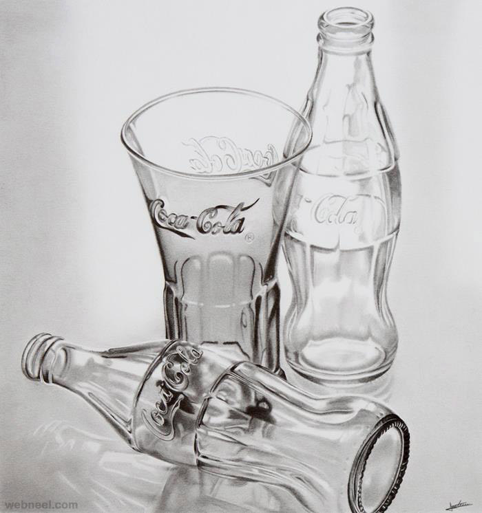 700x746 Glass Bottle Realistic Pencil Drawing - Glass Pencil Drawing