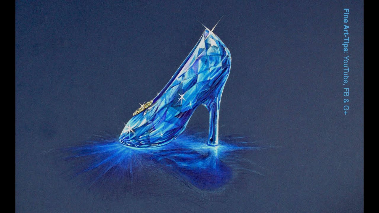 1280x720 How To Draw The Cinderella Crystal Slipper - Glass Slipper Drawing