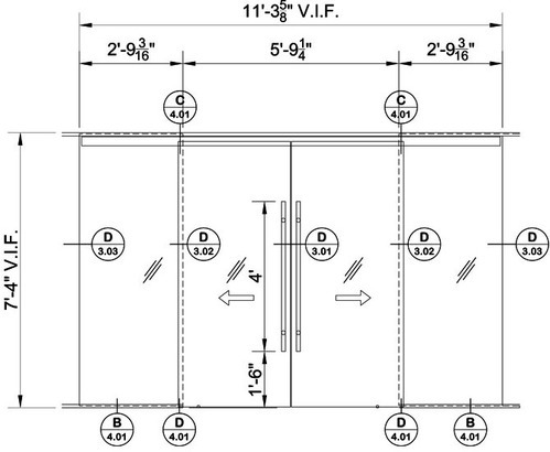 499x410 Facade Drawing - Glass Window Drawing