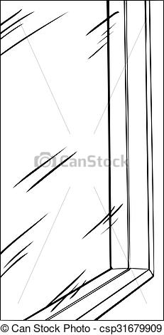 231x470 Glass Window Outline Close Up Outline Of Glass Window From Inside - Glass Window Drawing
