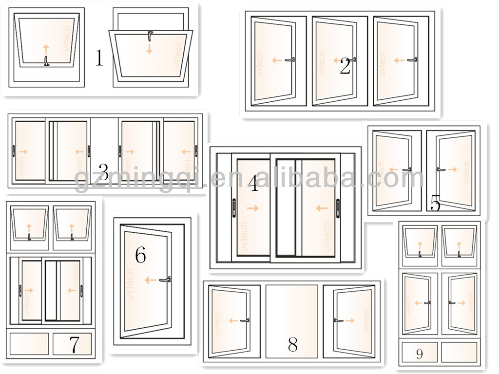 1024x768 New Design Export Aluminum Louver Casement Window Drawing - Glass Window Drawing