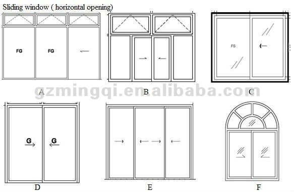 583x380 Pvc Profile Sliding Glass Window China - Glass Window Drawing