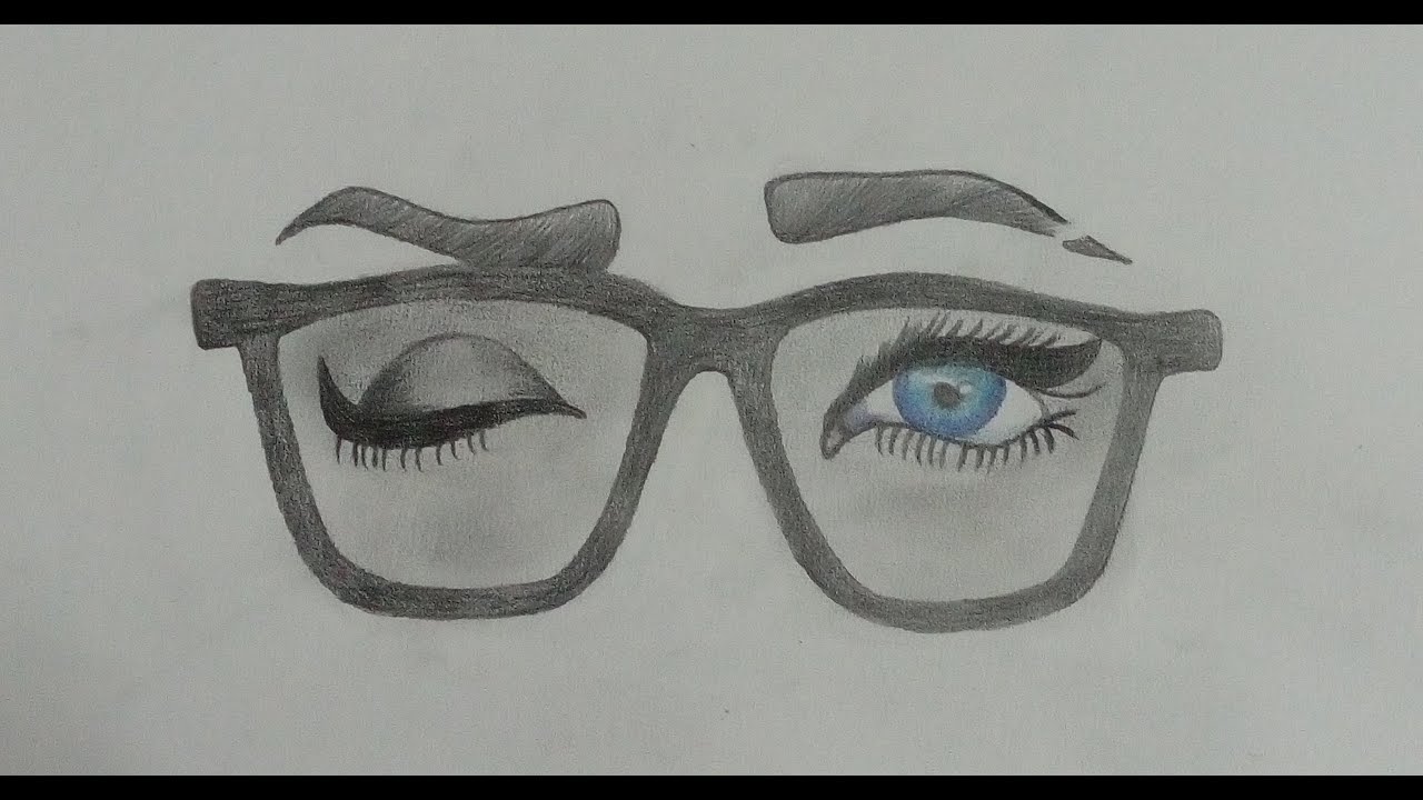 1280x720 Learn Drawing Glasses And Eyes Of A Girl - Glasses Drawing