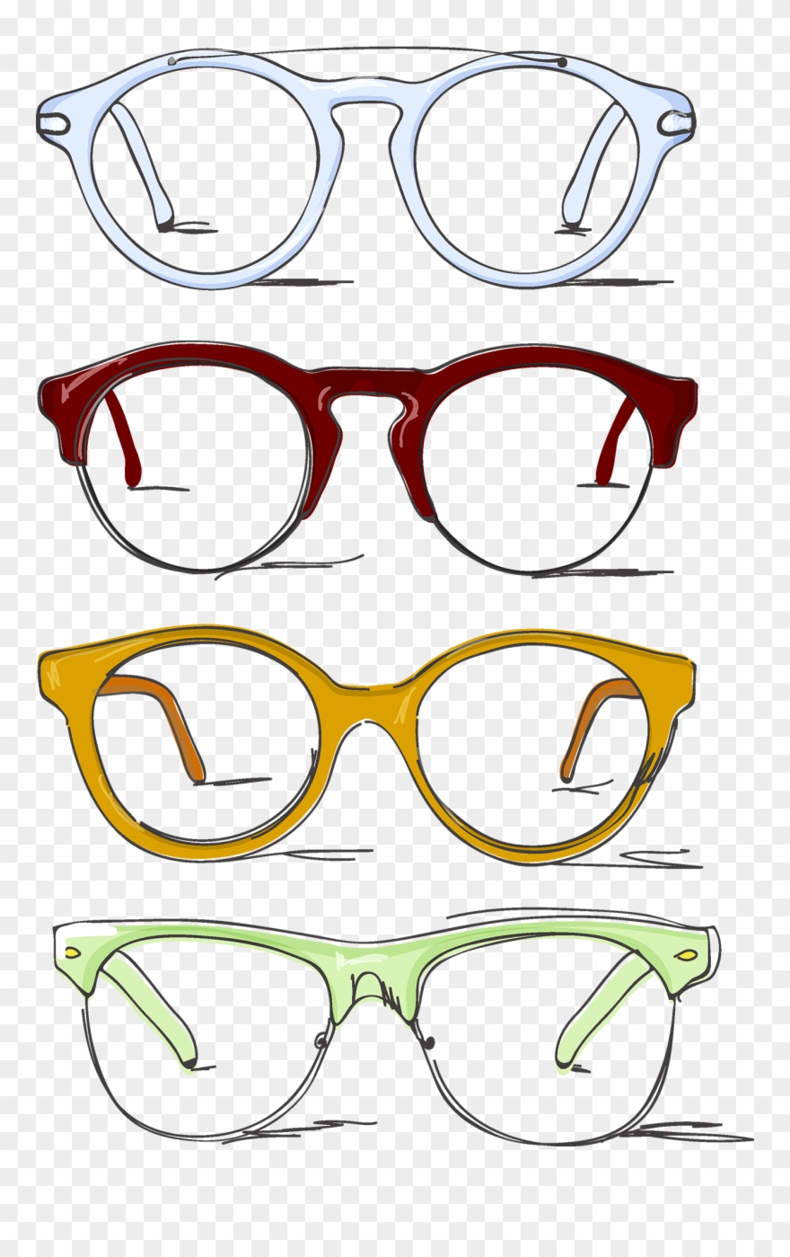 880x1399 Clipart Free Stock Browline Glasses Drawing Clip Art - Glasses Drawing