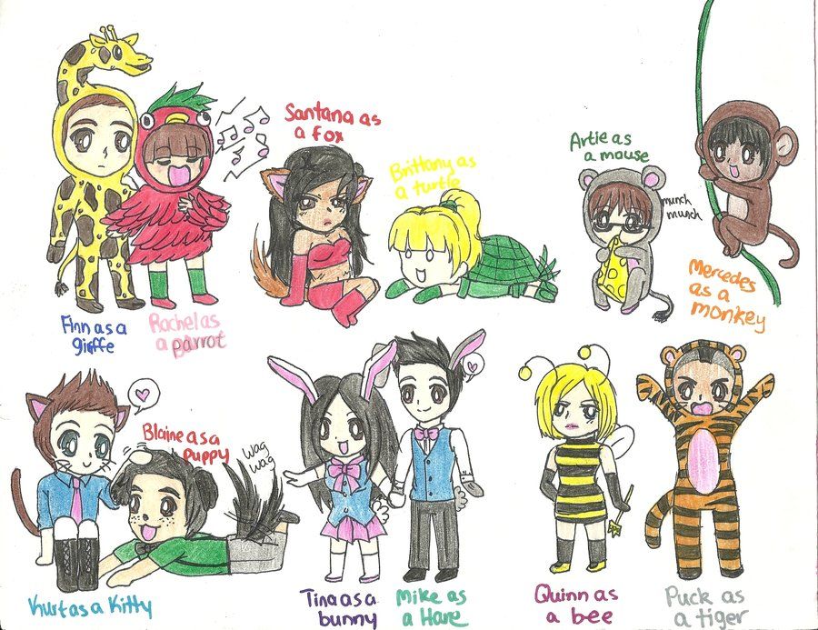 900x693 Glee Couples Drawings - Glee Drawings