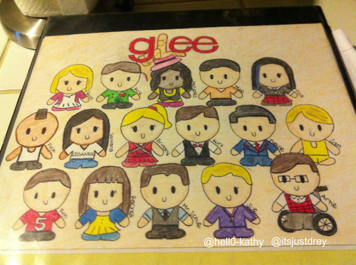 500x373 Glee Drawing Tumblr Shared - Glee Drawings