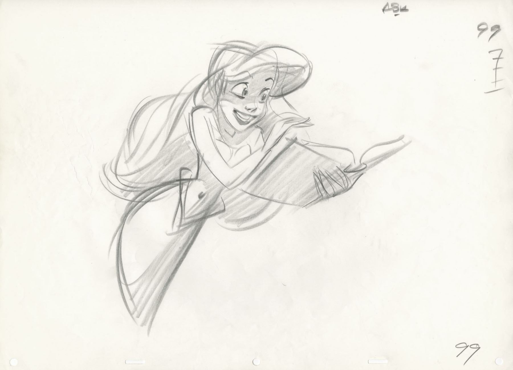 1800x1298 glen keane the little mermaid production drawing - Glen Keane Drawing