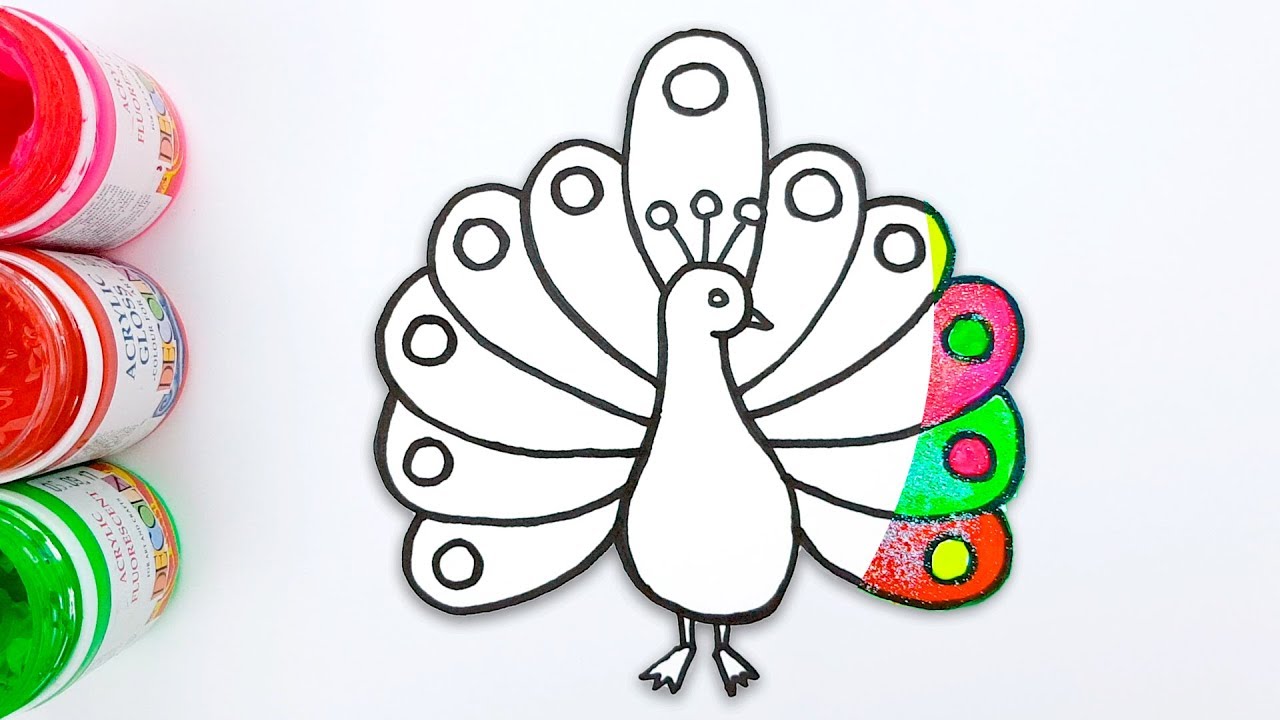 1280x720 glitter peacock drawing coloring - Glitter Drawing