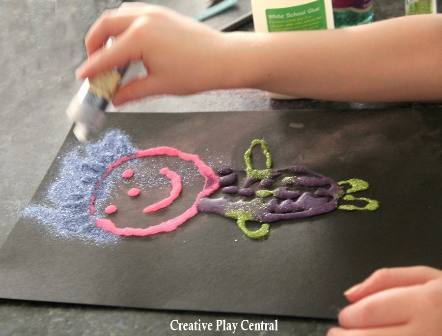 900x684 glue, sand and glitter drawings creative play central - Glitter Drawing