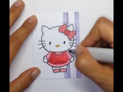 480x360 drawing hello kitty with glitter copic markers - Glitter Drawing