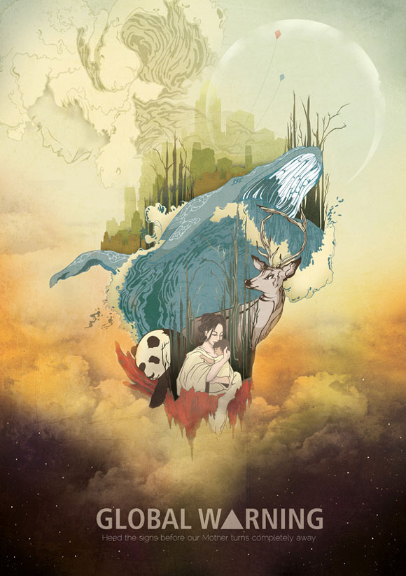 580x823 amazing global warming awareness posters - Global Warming Drawing