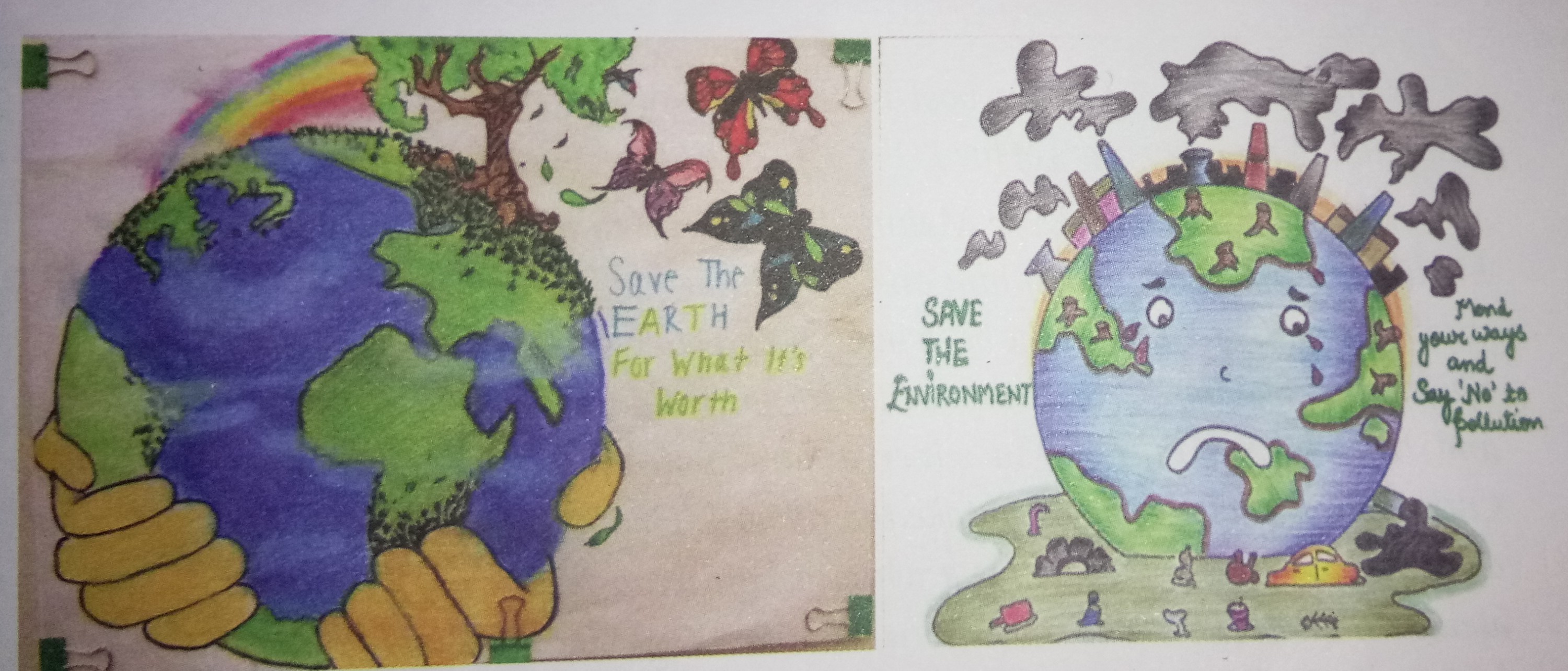 3000x1283 nice drawing of a global warming - Global Warming Drawing
