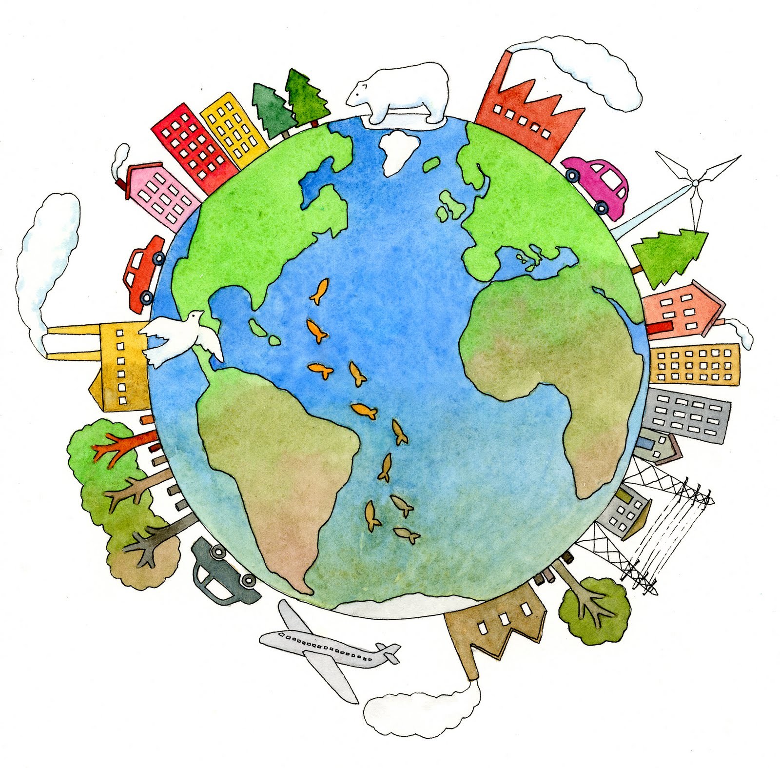 1600x1575 Global Warming Drawing Earth And Save - Global Warming Pictures For Drawing