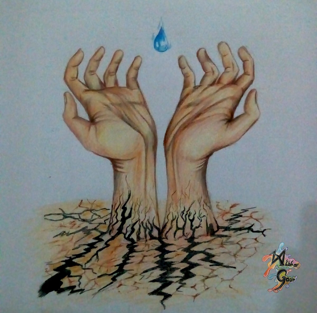 1200x1184 Vaibhav Gaur On Twitter - Global Warming Pictures For Drawing