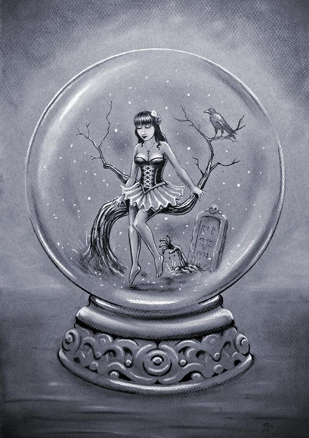 636x900 Gothic Snow Globe Drawing - Globe Drawing