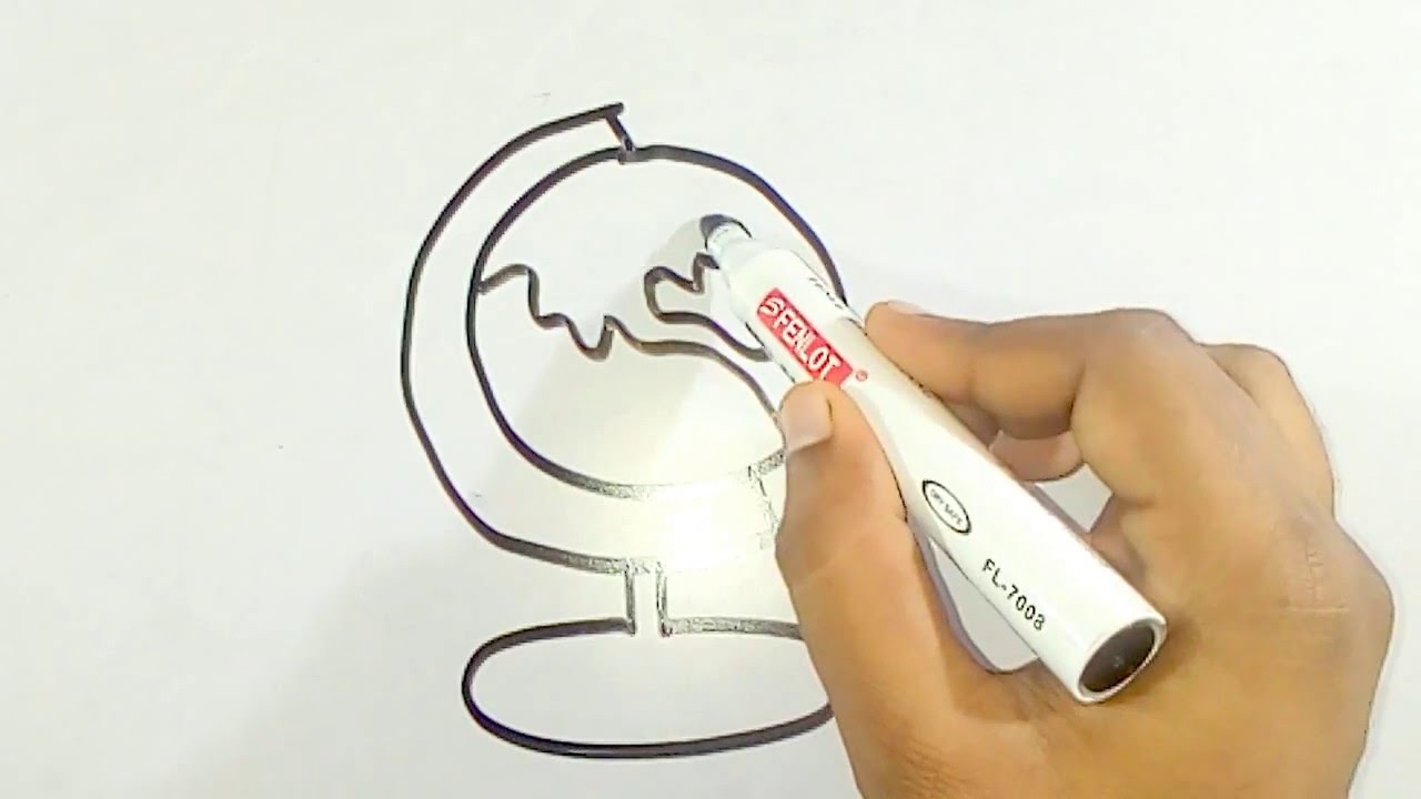 1280x720 Online Drawing For Kids How To Draw Globe - Globe Drawing