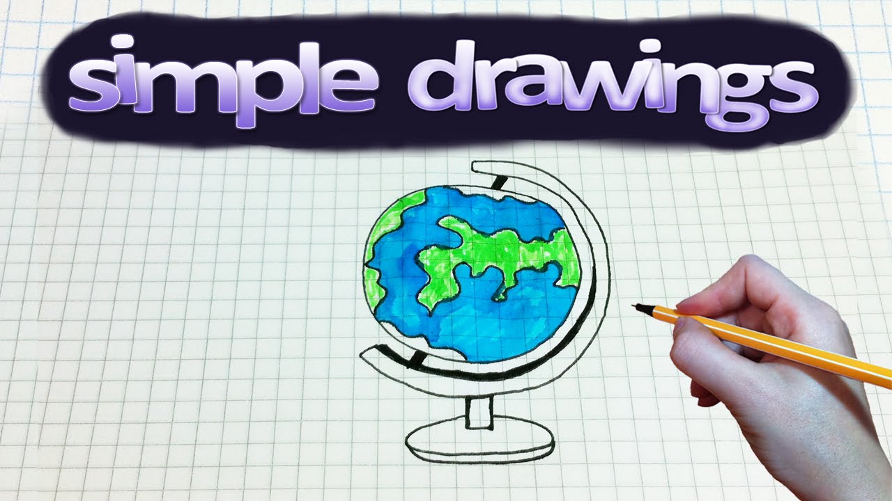 1280x720 Simple Drawings - Globe Drawing