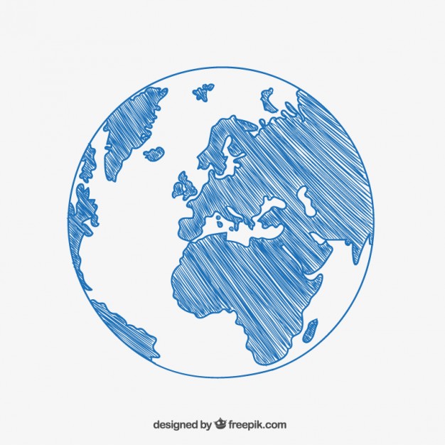 626x626 Sketchy Globe Drawing Vector Free Download - Globe Drawing