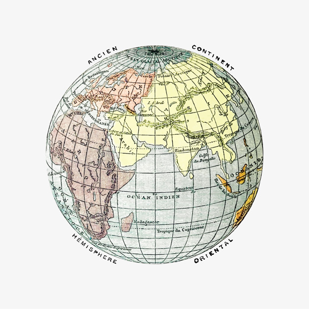 626x626 The Globe Vintage Drawing Vector Free Download - Globe Drawing