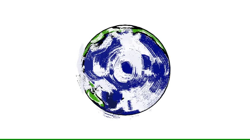 960x540 Earth Drawing Animation Hd Stock Video - Globe Drawing