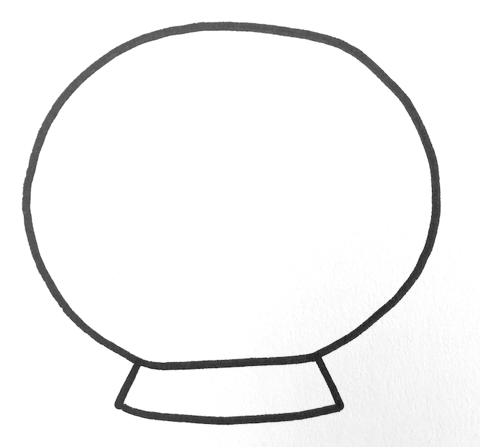 680x633 how to draw a cute snow globe tinkerlab - Globe Drawing Images